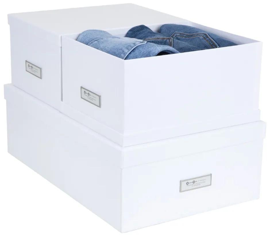Súprava 3 bielych úložných škatúľ Bigso Box of Sweden Inge