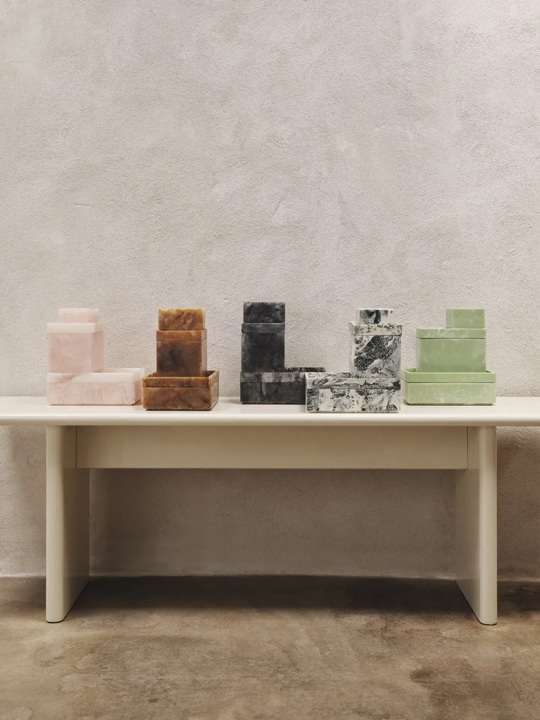 Ferm Living Úložný box Mist Emerald Off-white 7,5 × 10 cm