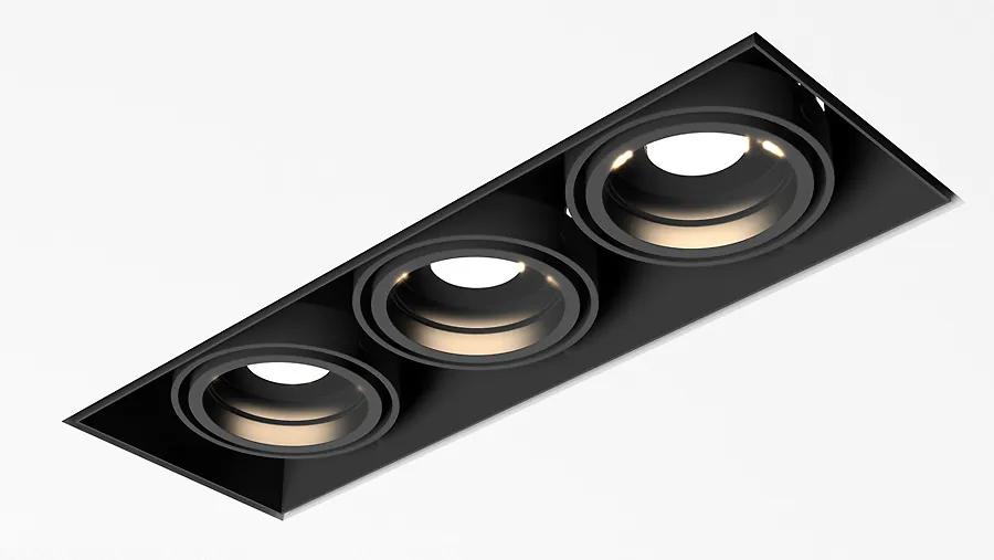 Trilum ARCH Zápustné svietidlo Box R mini triple,držiak, 307 x 110 mm, GU5.3 ( MR16 ),čierne