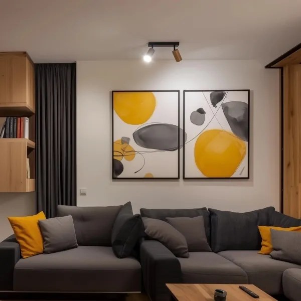 Brilagi - Bodové svietidlo SELE 2xGU10/30W/230V čierna/dekor duba