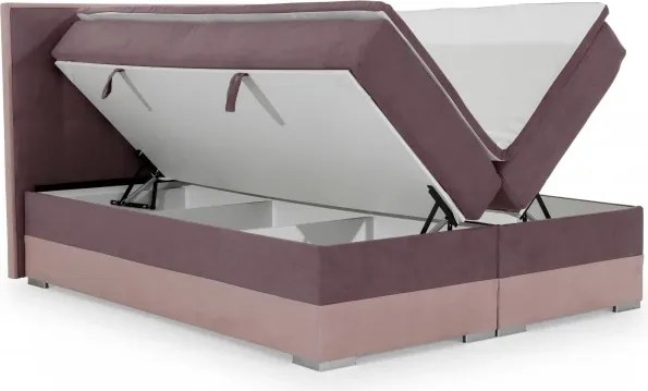 Posteľ Boxspring Damasia 200 x 180, sivá / sivá (DMS 04)