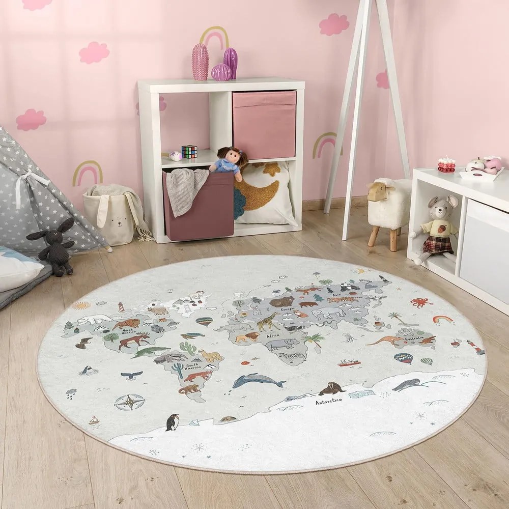 Prateľný detský hrací koberec ø80 cm Big World – Mila Home