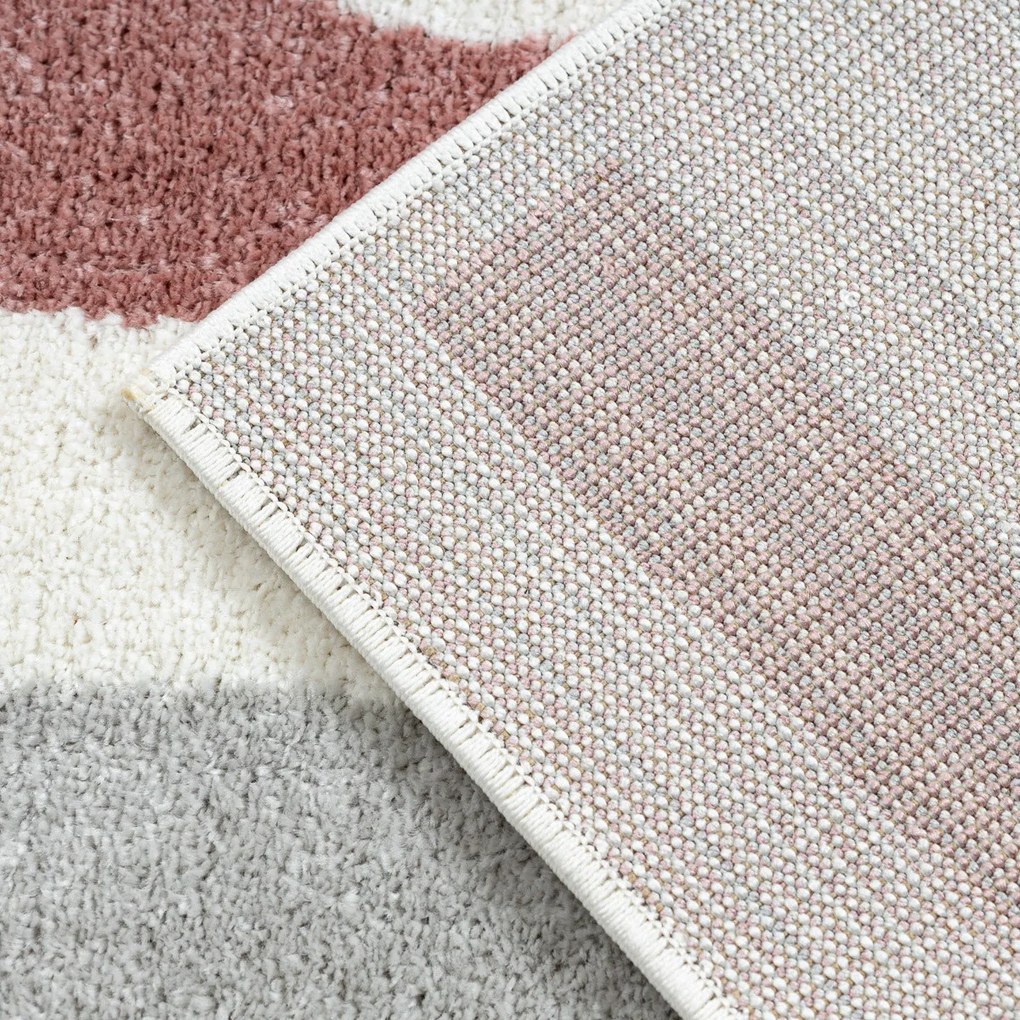 Dywany Łuszczów, Kusový koberec Fusion 0213 white/dark pink, 140x190, viacfarebná, kancelária