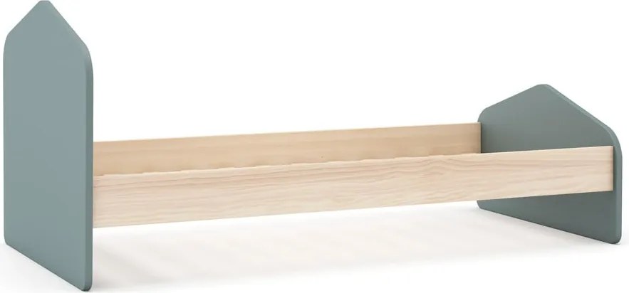 Detská posteľ v dekore borovice s roštom 90x190 cm v prírodnej farbe/sivozelená Estefania – Marckeric