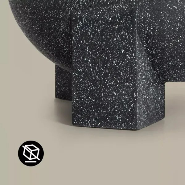 Prenosné ohnisko s roštom 79,5x38 cm, čierna/tmavá žula