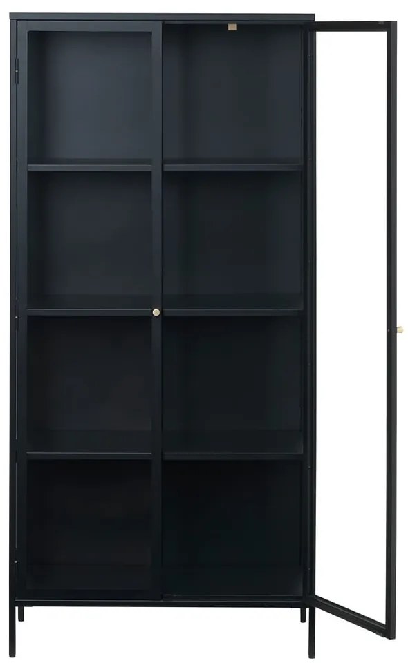 Čierna kovová vitrína 90x190 cm Carmel – Unique Furniture