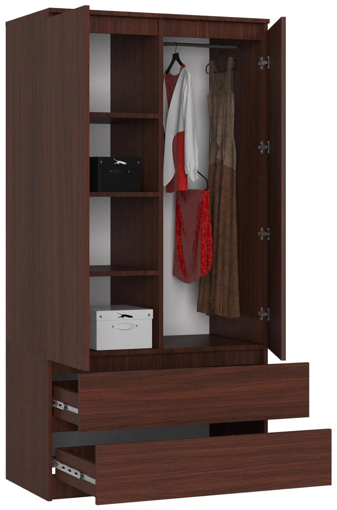 Šatníková skriňa Safwan (wenge). Akcia -20%. Vlastná spoľahlivá doprava až k Vám domov. 1128798