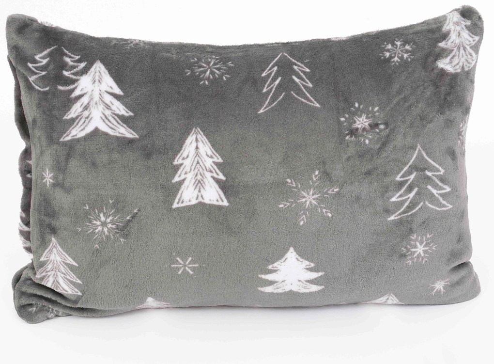 Obliečka na vankúš mikroplyš Exclusive 40 × 60 cm - Stromčeky sivé