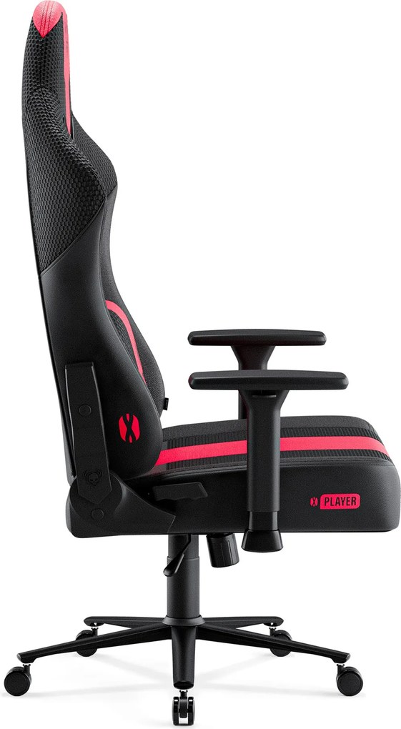 Herné kreslo s látkovým poťahom, veľkosť King Size, karmínový-antracitový: Diablo X-Player 2.0