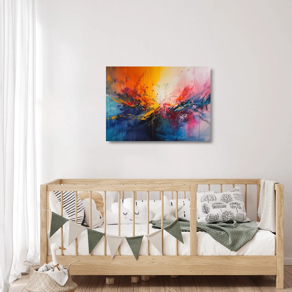 Sklenený obraz - Farebná abstrakcia (70x50 cm)