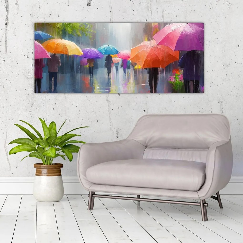 Obraz - Daždivý deň (120x50 cm)
