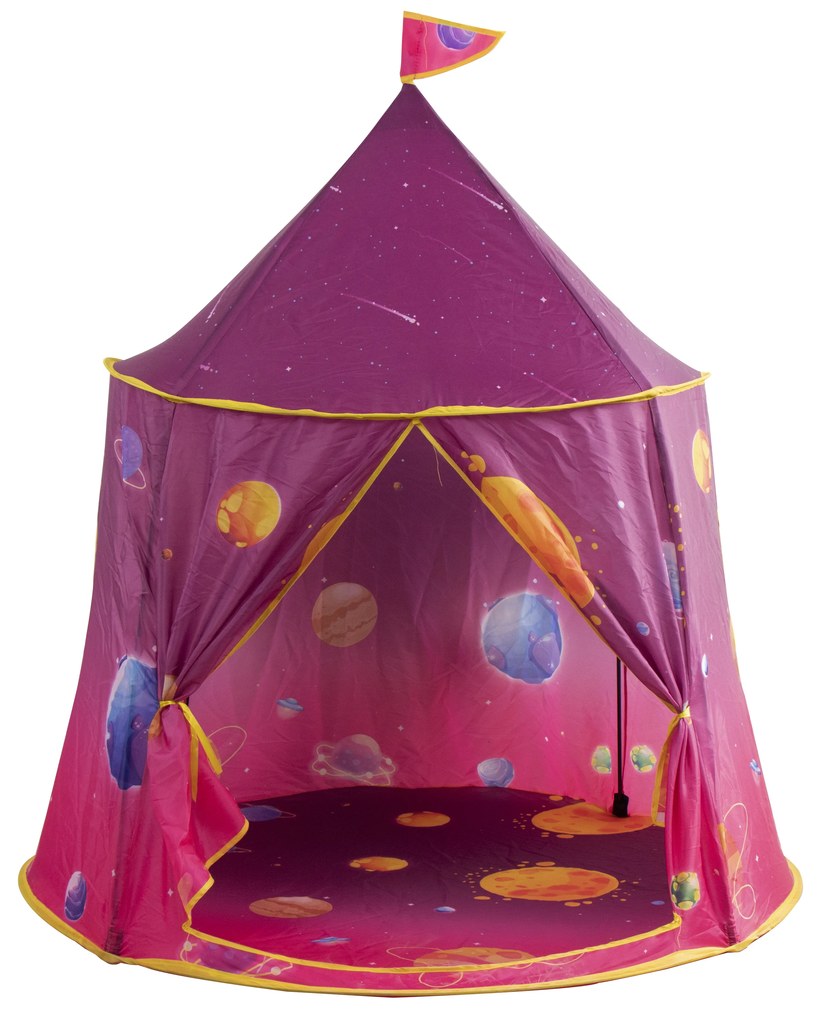 Aga4Kids Detský hrací stan Vesmír Ružový
