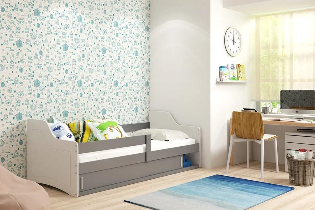 Detská posteľ so zábranou SOFIX 1 Farba: Biela + Grafit