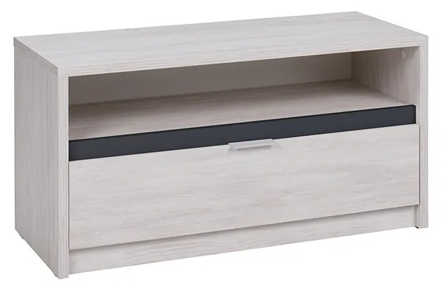 TV stolík Drake RTV1SZ, dub biely / grafit lesk