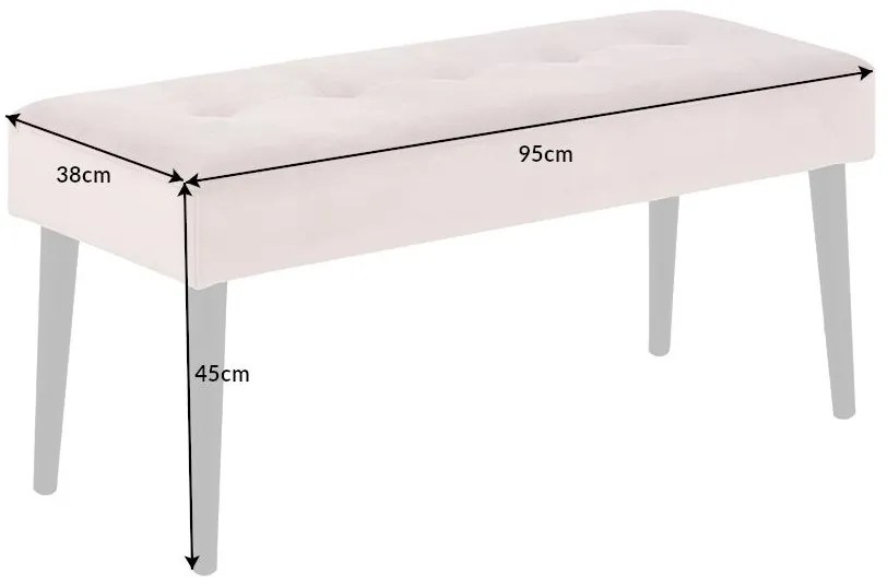 Invicta Interior - Elegantná lavica BOUTIQUE 95 cm, ružová, zamat