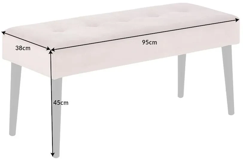 Invicta Interior - Elegantná lavica BOUTIQUE 95 cm, ružová, zamat