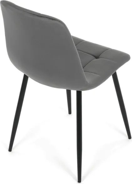 Jedálenská stolička zamatová, sivá CT-V5081 GREY4
