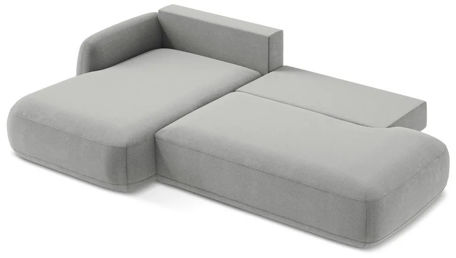 Svetlosivá rozkladacia rohová pohovka (ľavý roh/s leňoškou) Hale – Makamii