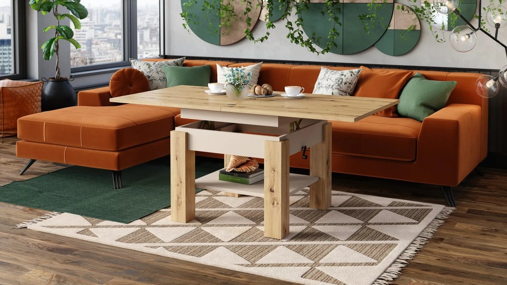 CLEO DUB ARTISAN / BÉŽOVÁ, ROZKLADACÍ, ZDVÍHACÍ KONFERENČNÝ STÔL, STOLÍK