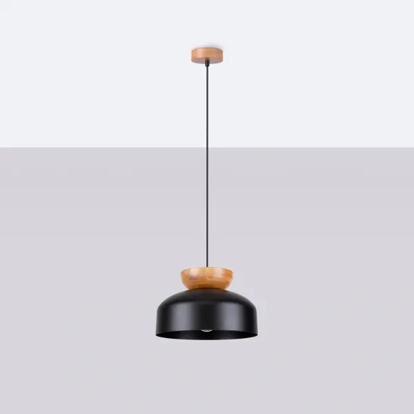 Sollux SL.1351 - Luster na lanku MARION 1xE27/15W/230V pr. 29,5 cm čierna