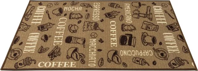 Protišmykový koberec / behúň Coffee 04 hnedý / béžový
