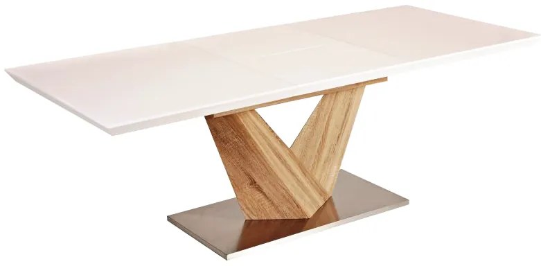 Biely jedálenský stôl ALARAS 140(200)X85, rozkladací