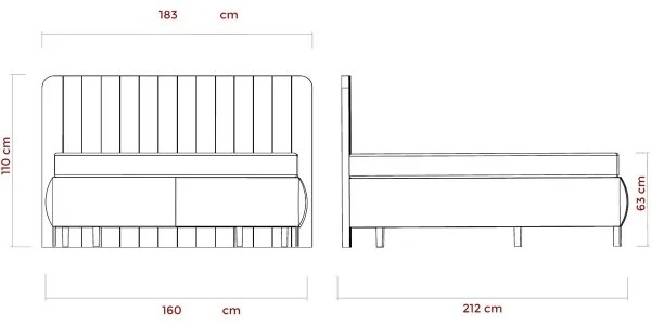Čalúnená posteľ s matracmi a úložným priestorom ALEXA 160x200 cm béžová