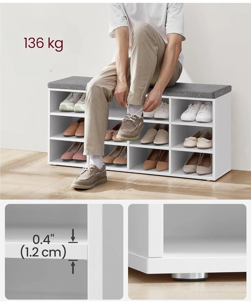 Botník Vasagle Endersen 104 cm biely