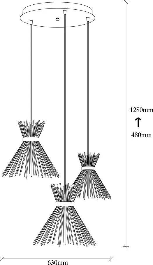 Čierne závesné svietidlo s kovovým tienidlom ø 63 cm Kirpi – Opviq lights