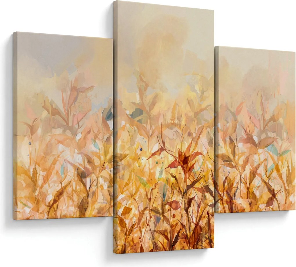 Obraz - Listy vo farbách jesene, olejomaľba (90x60 cm)