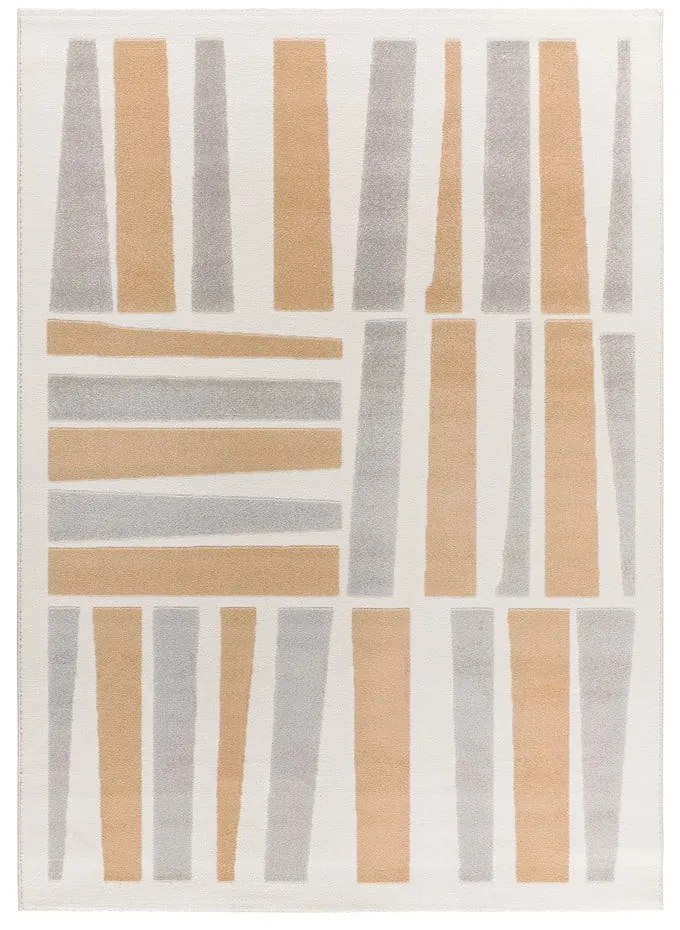 Koberec vo svetlosivej a krémovej farbe 133x190 cm Flora – Universal