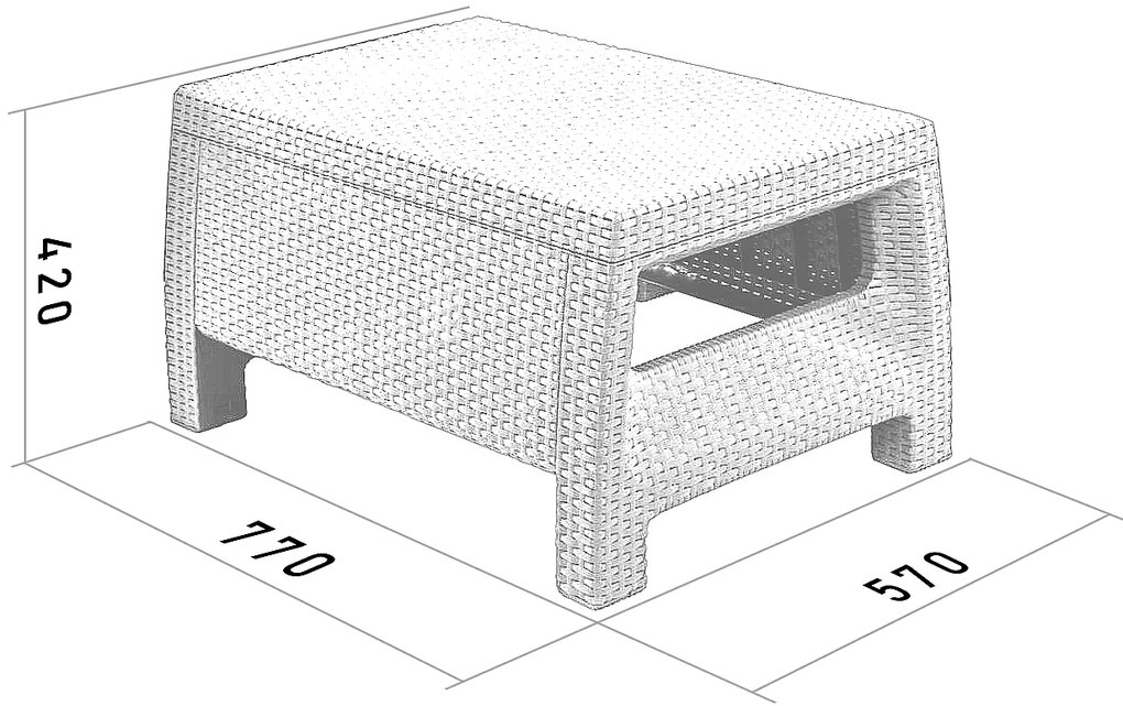 DEOKORK Záhradná ratanová zostava ORION cappuccino