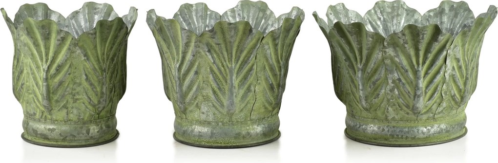 Sada 3 ks květináčů MARINA III zelená