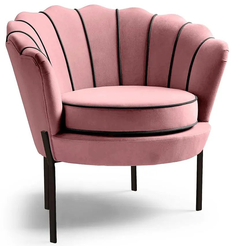 Kreslo Angelo ružový/čierna