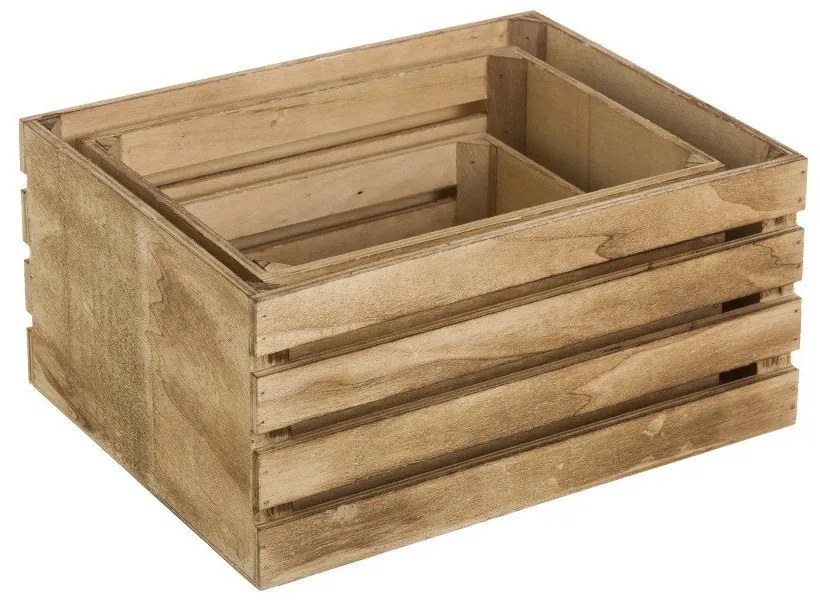Úložné boxy v prírodnej farbe v súprave 3 ks 31x23x15 cm – Casa Selección