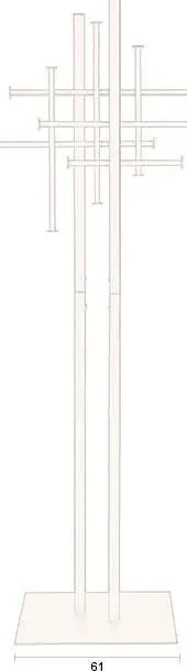 Čierny oceľový vešiak 71x185 cm Rumex – Dutchbone