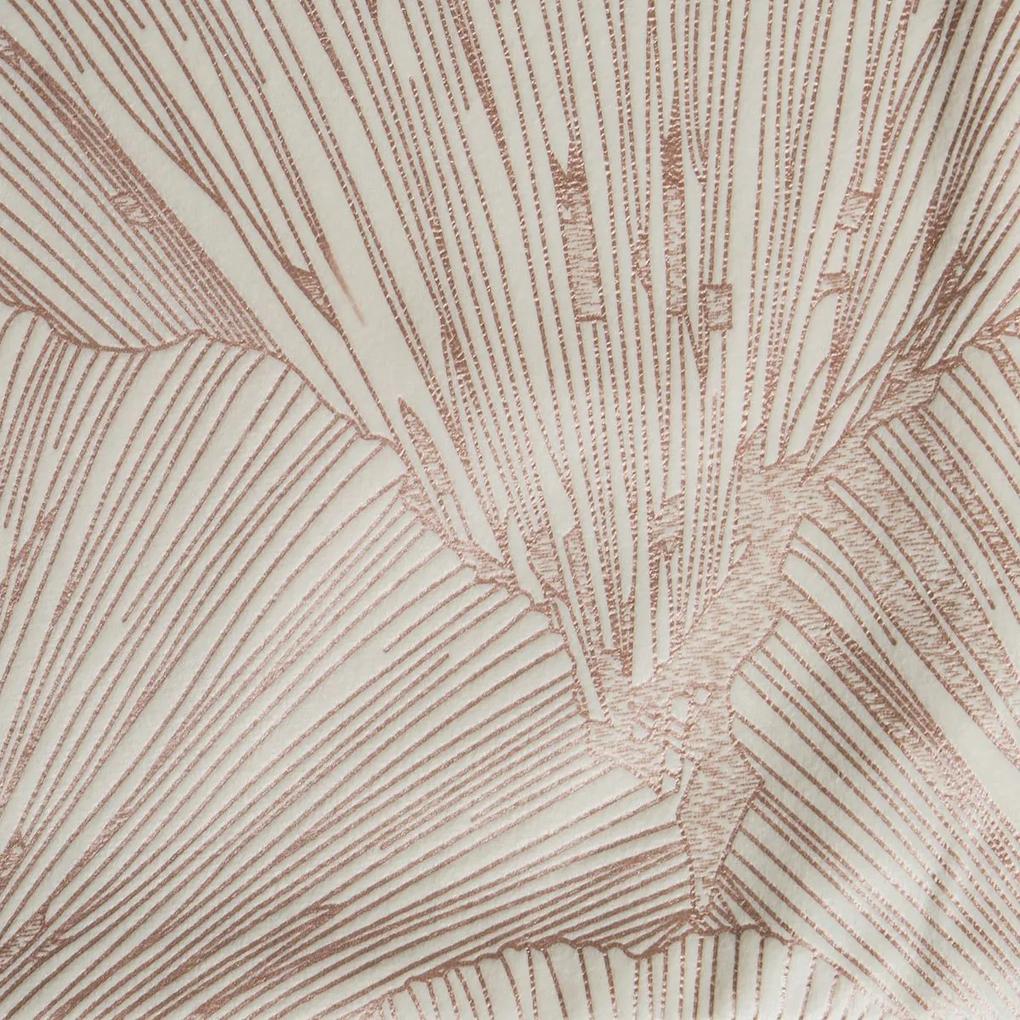 Elegantný zamatový stredový obrus v kremovej farbe s krásnym vzorom