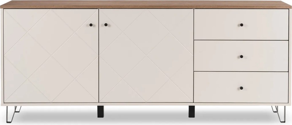 Vintino Komoda CELIA – 183 cm, kašmír/dub Castello