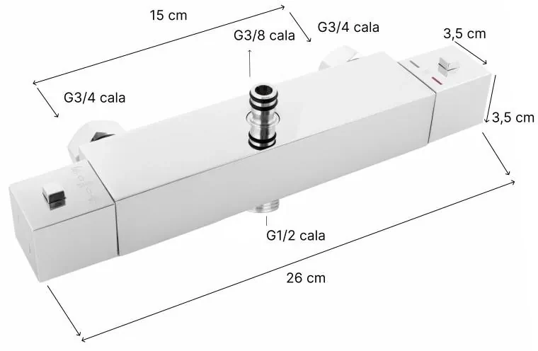 Erga Erga, nástenná termostatická sprchová batéria, chrómová, ERG-YKA-BW.GB-THERM-CHR