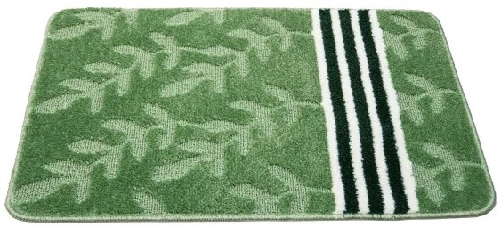 Sada kúpeľňových koberčekov NATEL zelená, lístie / pruhy