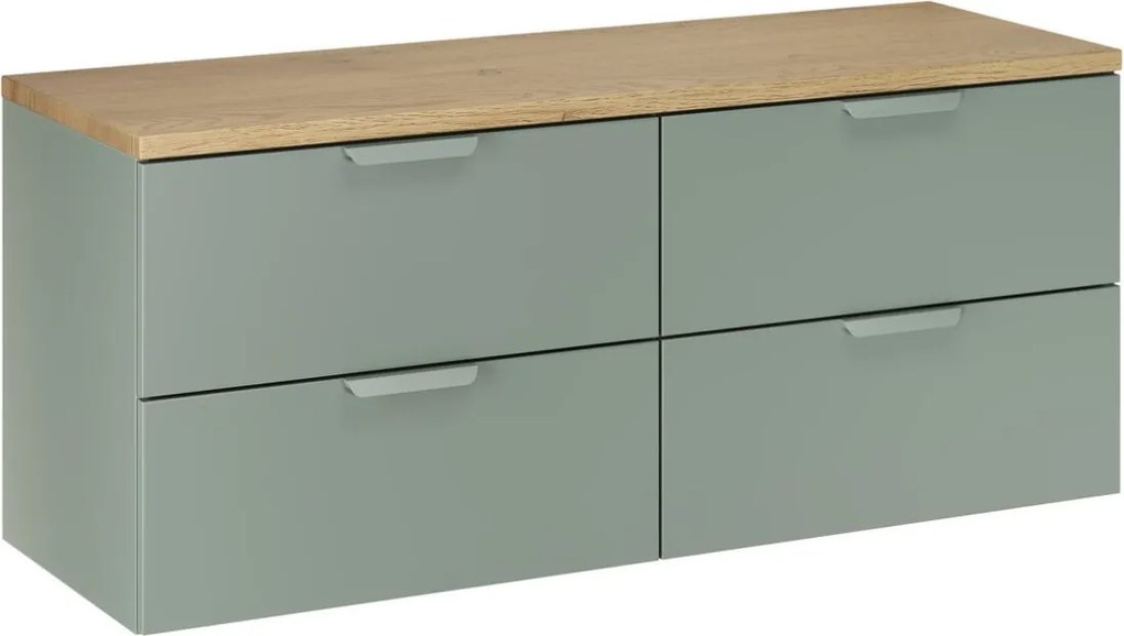 Zelená skrinka so zásuvkami 120 cm do kúpeľne (SET-ASG B CREMONA 120CM)