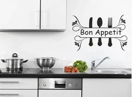 Nálepka na stenu s textom BON APPETIT 50 x 100 cm