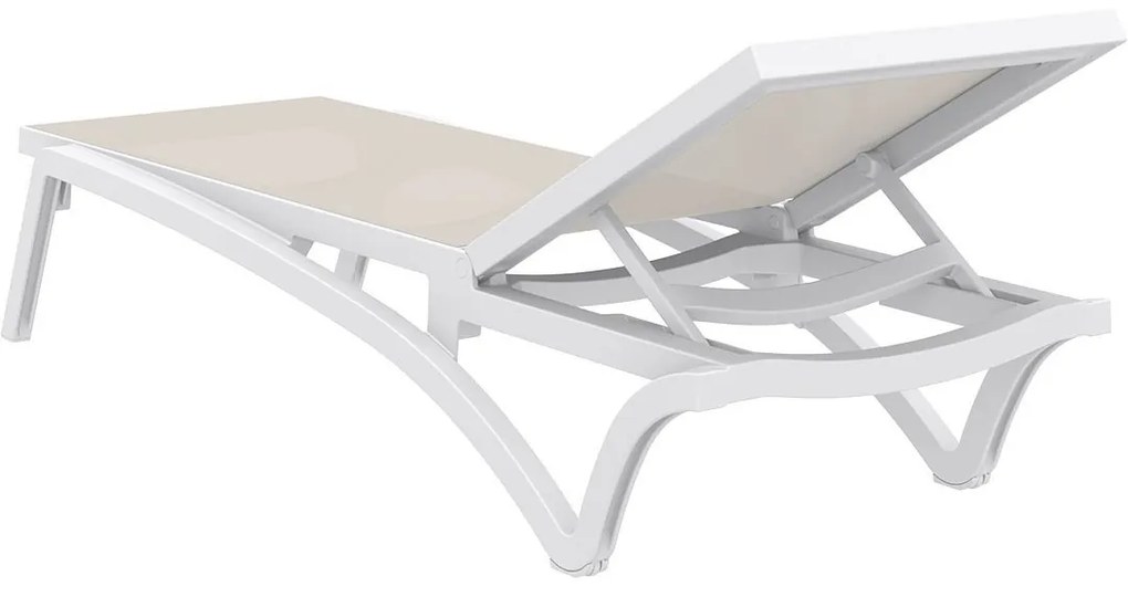 PACIFIC záhradné lehátko white/tuquoise