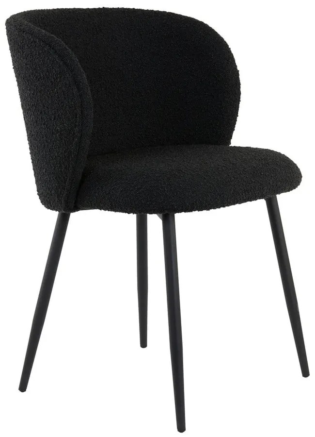 Čierne čalúnené jedálenské kreslo Elyna – Light & Living