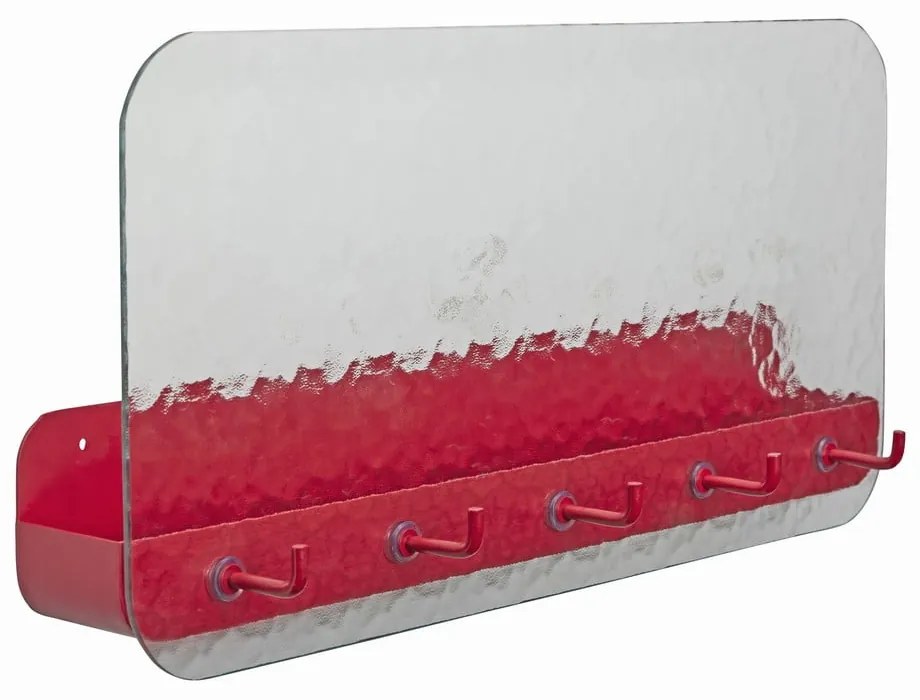 Červený kovový nástenný vešiak s poličkou Shack - Hübsch