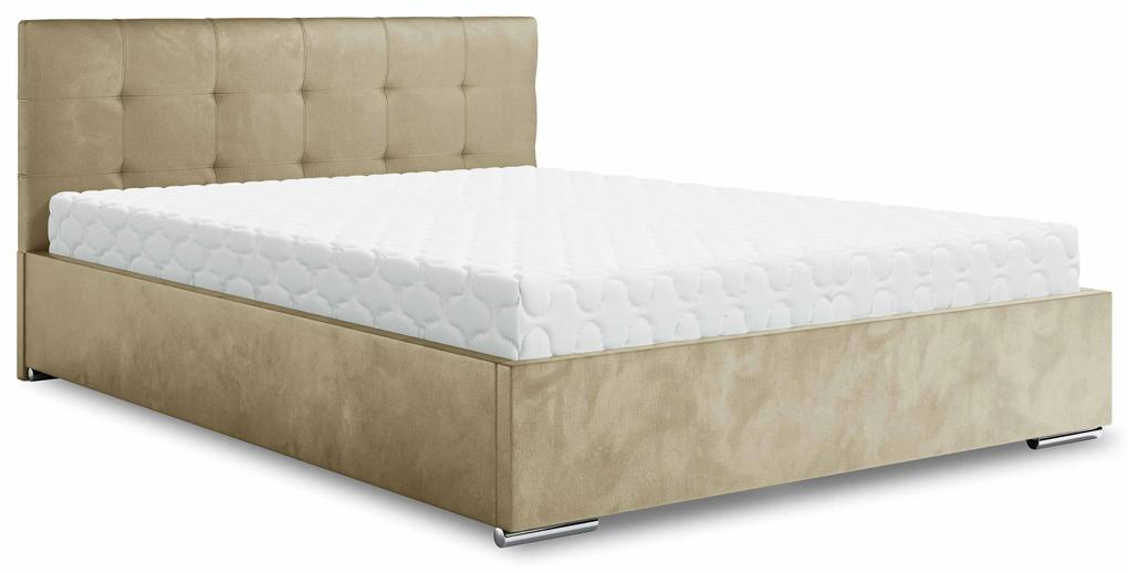 Manželská posteľ 140 cm Hermila (béžová) (s roštom a úložným priestorom). Vlastná spoľahlivá doprava až k Vám domov. 1046951