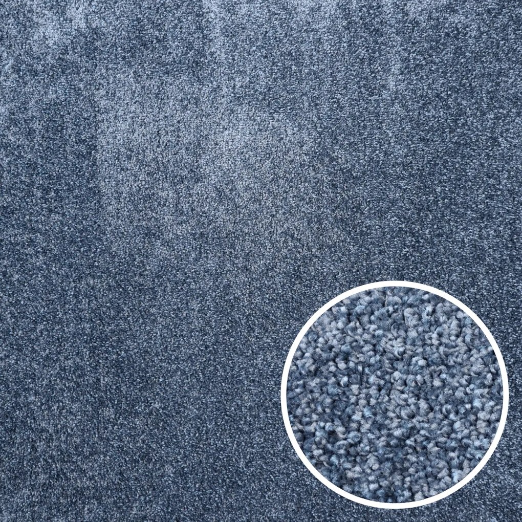 ITC, Metrážny koberec Feliz 079, na mieru, šíře 4m, modrá, filc, detská izba