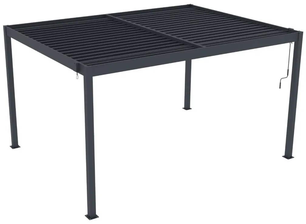 ZÁHRADNÉ KOMBO bioklimatická pergola s lamelami BestBerg BBP-12G + záhradný jedálenský set 6+1 BestBerg BBGF-53B