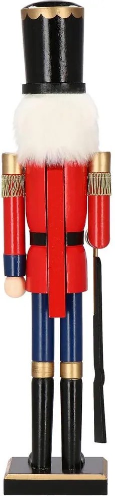 Luskáčik s puškou 60 cm – drevená vianočná figúrka v červenej uniforme Springos CA0908