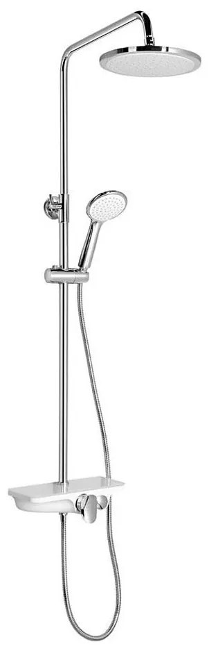 Aqualine - Sprchová súprava s batériou lesklý chróm/biela